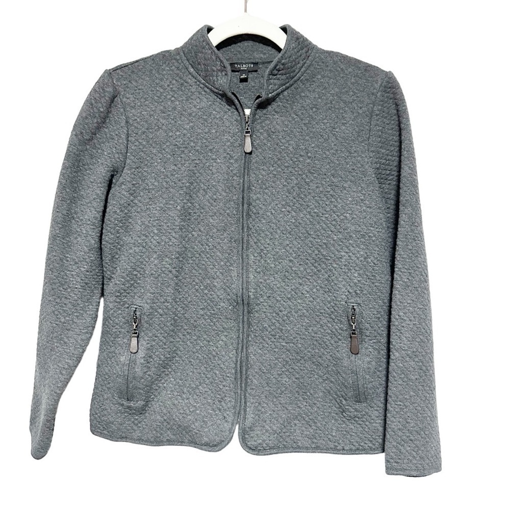Talbots Quilted Grey Jacket Size M
